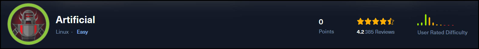 HackTheBox Artificial Machine - Banner