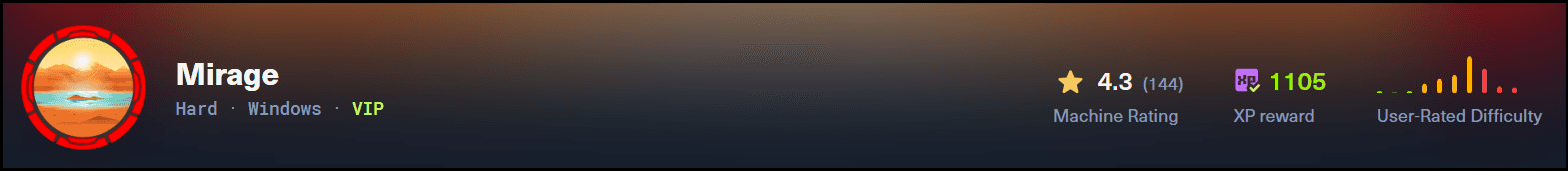 Hack-The-Box Mirage Machine - Banner