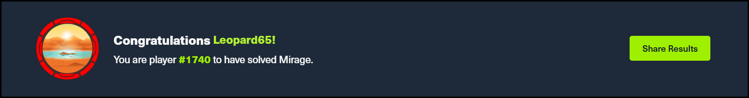 Hack-The-Box Mirage Machine - Machine Completed