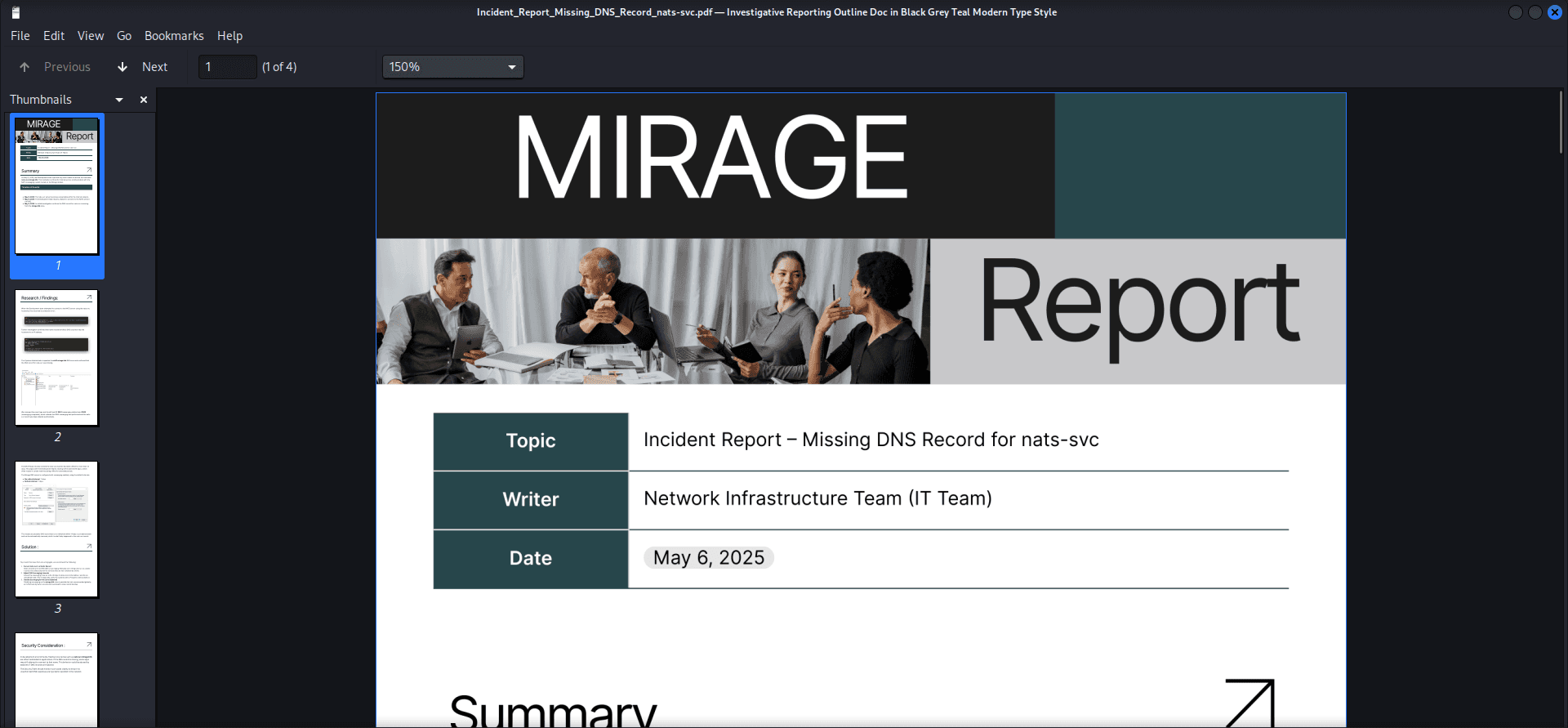 Hack-The-Box Mirage Machine - Incident Report for the Missing DNS Record