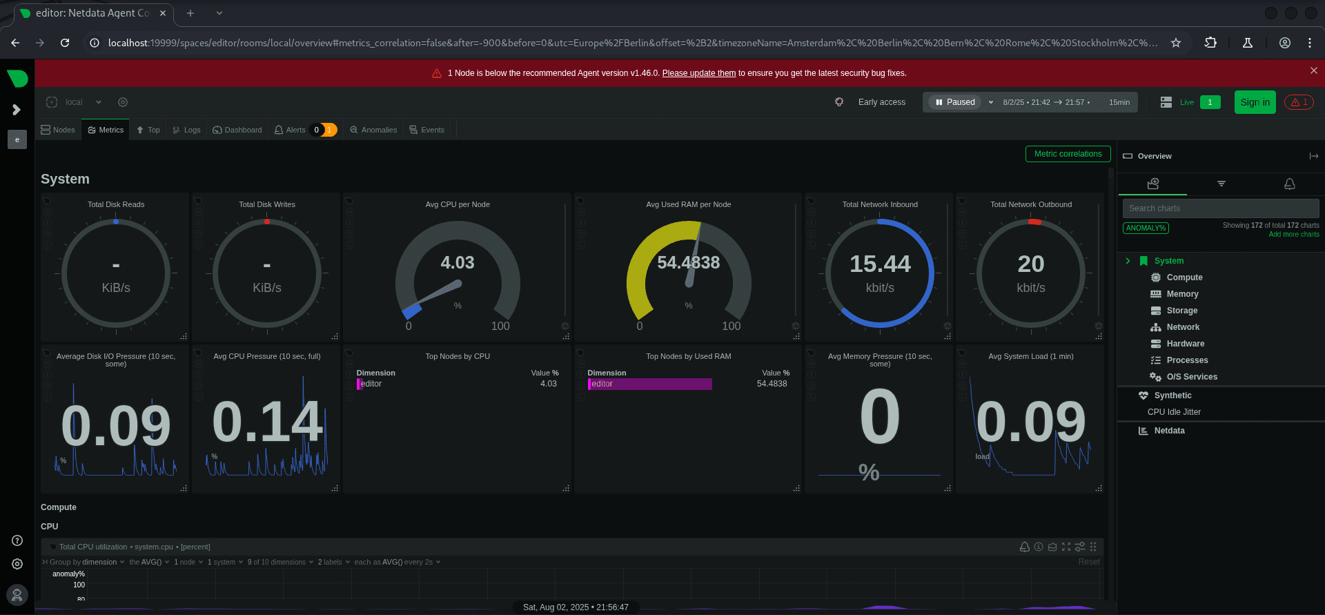 Netdata Website Found on Port 19999/TCP Localhost