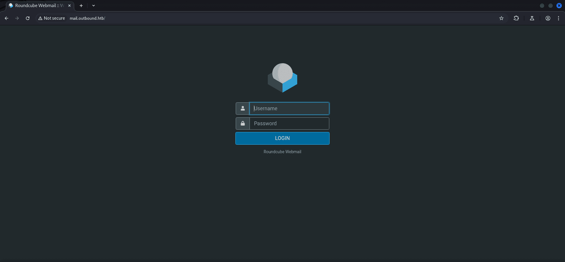 HackTheBox OutBound Machine - RoundCube Login Page